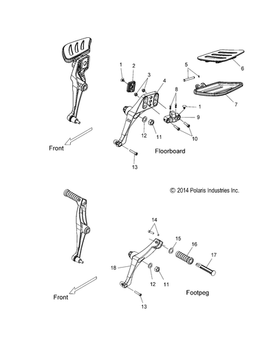 Indian Motorcycle Floorboard Mount, Pivot, Black Engine - Picture 2 of 2