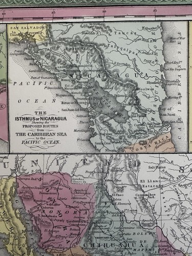 Mexico Texas Central America Nicaragua Isthmus Yucatán 1855 Cowperthwait map - Picture 8 of 9