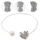  2Pcs Alloy Curtain Tieback Delicate Curtain Fixing Buckle Holder Pearl Design