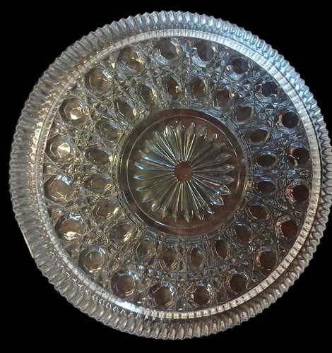 Vintage Indiana Glass Crystal Serving Platter PM09 T - Picture 3 of 5
