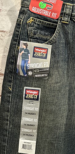 Jeans WRANGLER Niños 14 Husky Cintura Ajustable Recto NUEVO 30x26 - Imagen 2 de 3