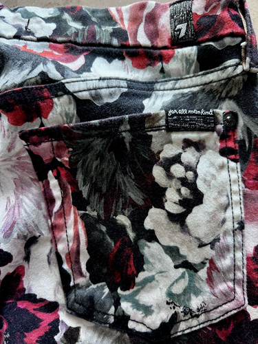 7 For All Mankind women Skinny Pants cotton stretch Size 28 multicolor Floral - Picture 8 of 9