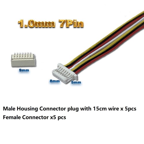 5X Micro JST SH 1.0 2P 3P 4P 5P 6PIN Stecker weibCRch Steckverbinder 15cm Drahtk - Bild 7 von 19