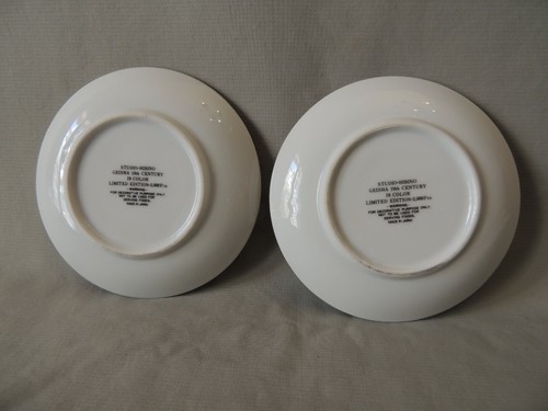 Studio Hibino 2 collectible small decorative plates Limited edition Geisha 19th  - Picture 4 of 9