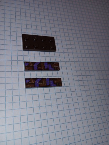 3 Lego pieces for BrickHeadz Albus Dumbledore printed dark brown tile 2431pb534 - Picture 9 of 17