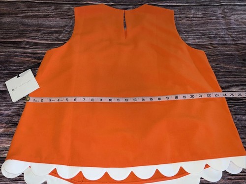 Victoria Beckham For Target SZ 1X Twill Scallop Top Orange Blouse Mod Keyhole - Picture 17 of 17