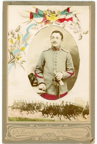 Photo CABINET  Claret à Paris, un militaire du 4ème régiment de Hussards tinted - Picture 1 of 2