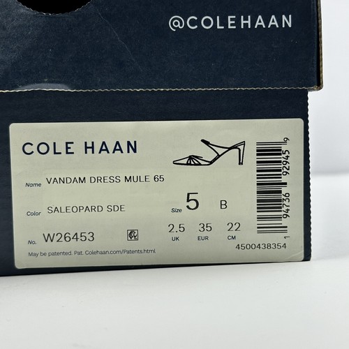 Cole Haan Vandam Dress Mule Leopard Suede Pointed Toe Slip On Dress Pumps 5 - Picture 12 of 12
