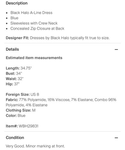 $326 Black Halo Navy Blue Sleeveless Marlee Flounce-Hem A-Line Dress Size 8 - Bild 7 von 13