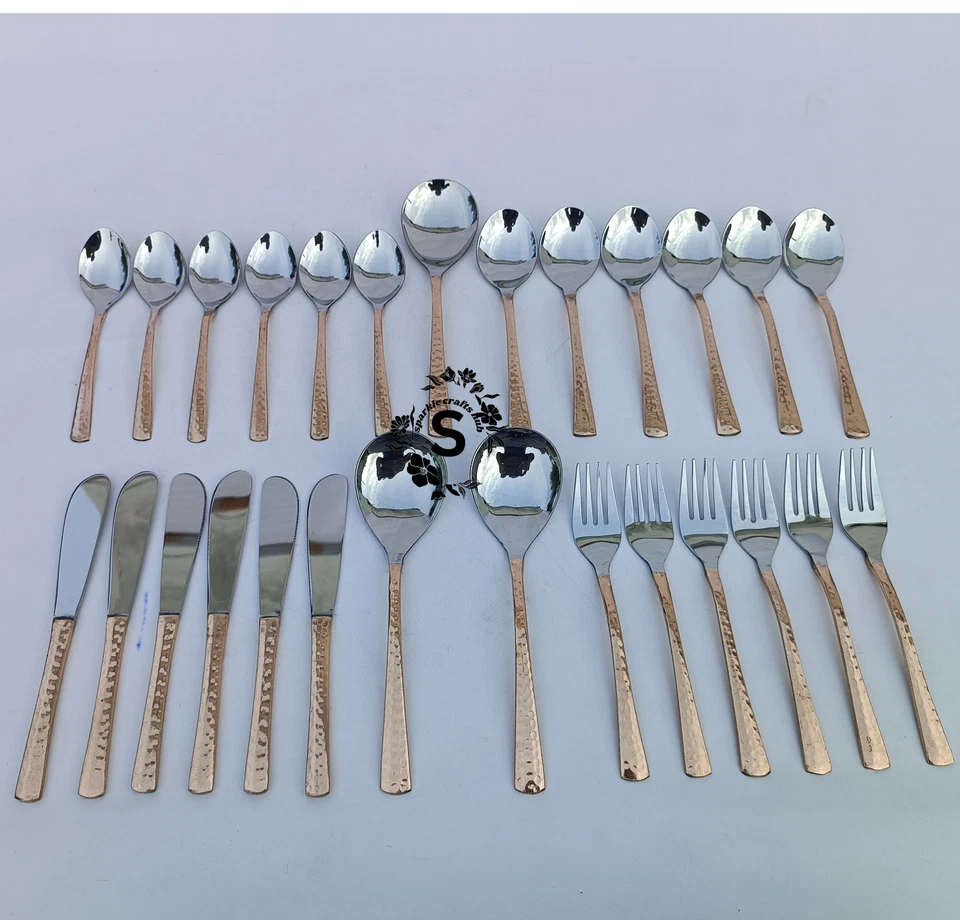PURE COPPER STAINLESS STILL HANDLE 12 PLACE SETTING KITCHEWARE 54 PIECE GIFT SET - Image 4 of 4