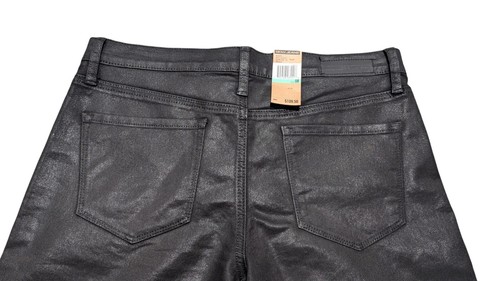 DKNY Ave B Ultra Skinny Black Shine Shimmer Pants Women's Size 8 - Picture 5 of 5