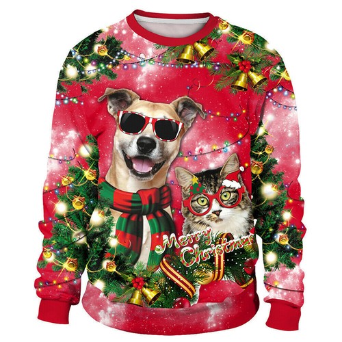 Christmas Ugly Sweater Couple Mens Womens Jumper Xmas Party Pullover Sweatshirt~ - Picture 22 of 45