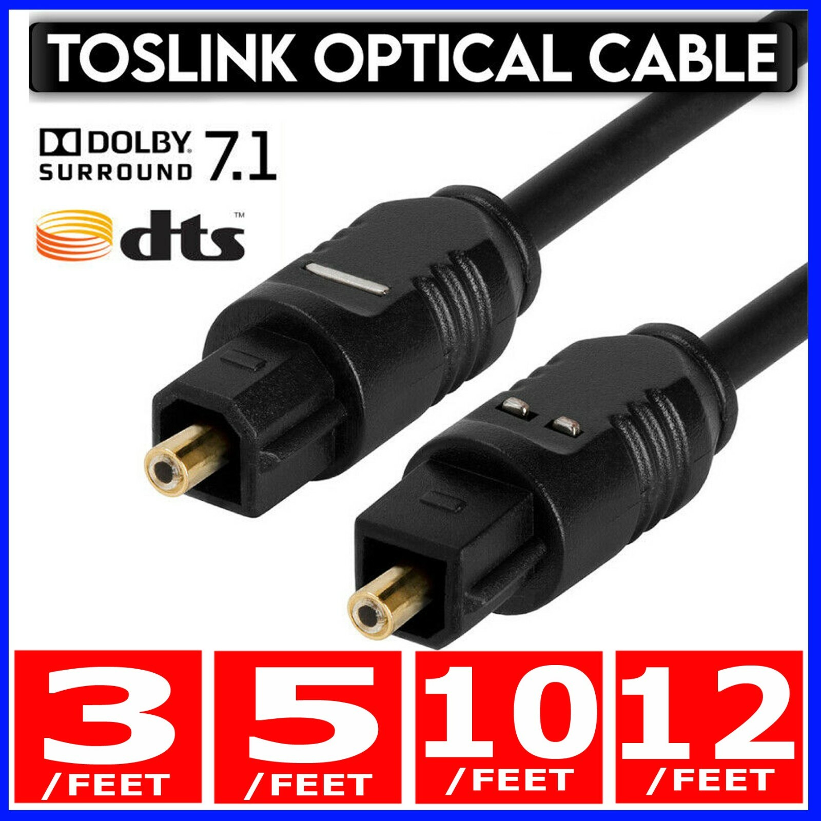 Cable Optico Audio Digital Fibra Toslink Plug A Plug 1.5 Mts