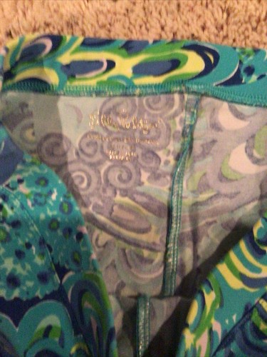 Lilly Pulitzer Girls Youth Size 12-14 XL Blue Green Floral Pull On Legging Pants - Picture 6 of 10