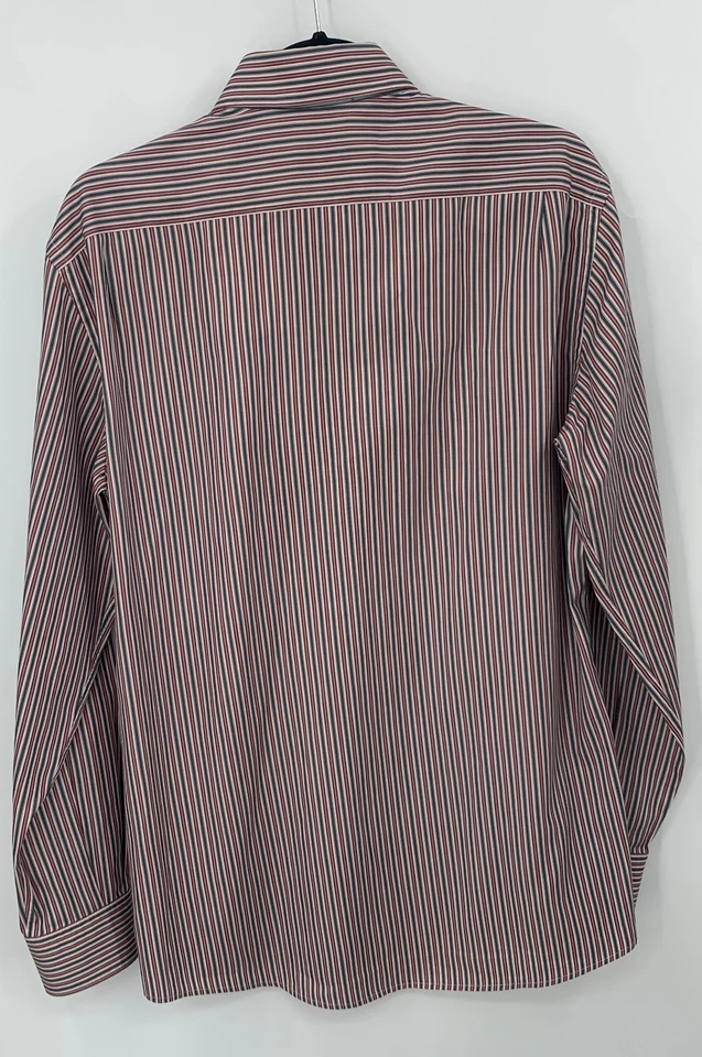 Camisa Ermenegildo Zegna Para Hombres Roja Gris Manga Larga Con Botones talla M Foto 2 de 4