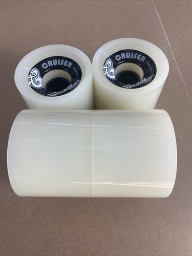 Cerchi longboard Cadillac 74mm 80a extra larghi 2,25” Ghost White - Foto 3 di 4