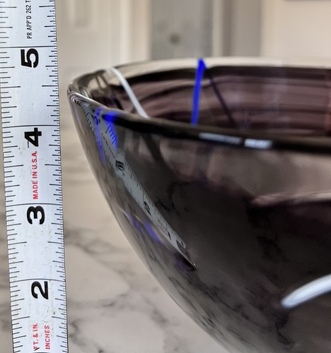 Vintage Kosta Boda Hand Blown Glass Bowl – Cobalt & Multicolor Swirl - Bild 5 von 6