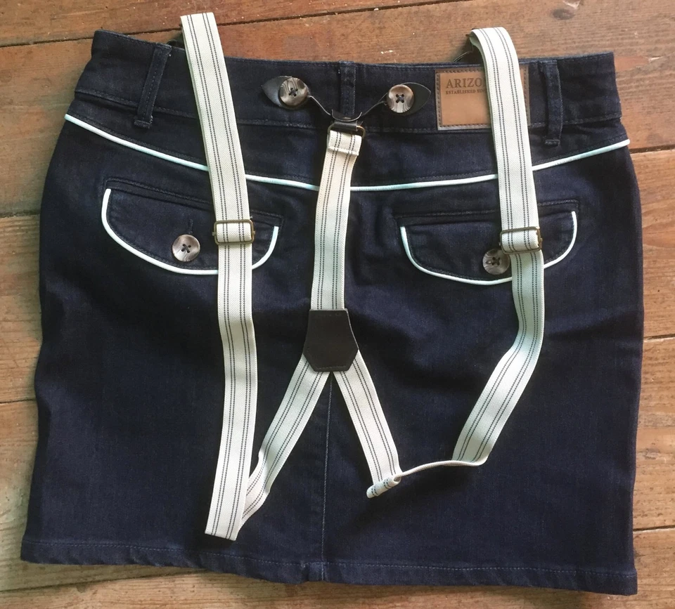 TRACHTEN OKTOBERFEST JEANSROCK HOSENTRÄGER 36 38 ARIZONA 66€ blau *871595 - Bild 4 von 4
