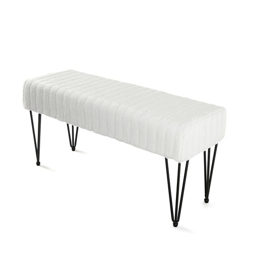Super Soft Mink Faux Fur Ottoman Stylish Foot Rest & Vanity Bench Living Room - Picture 186 of 281