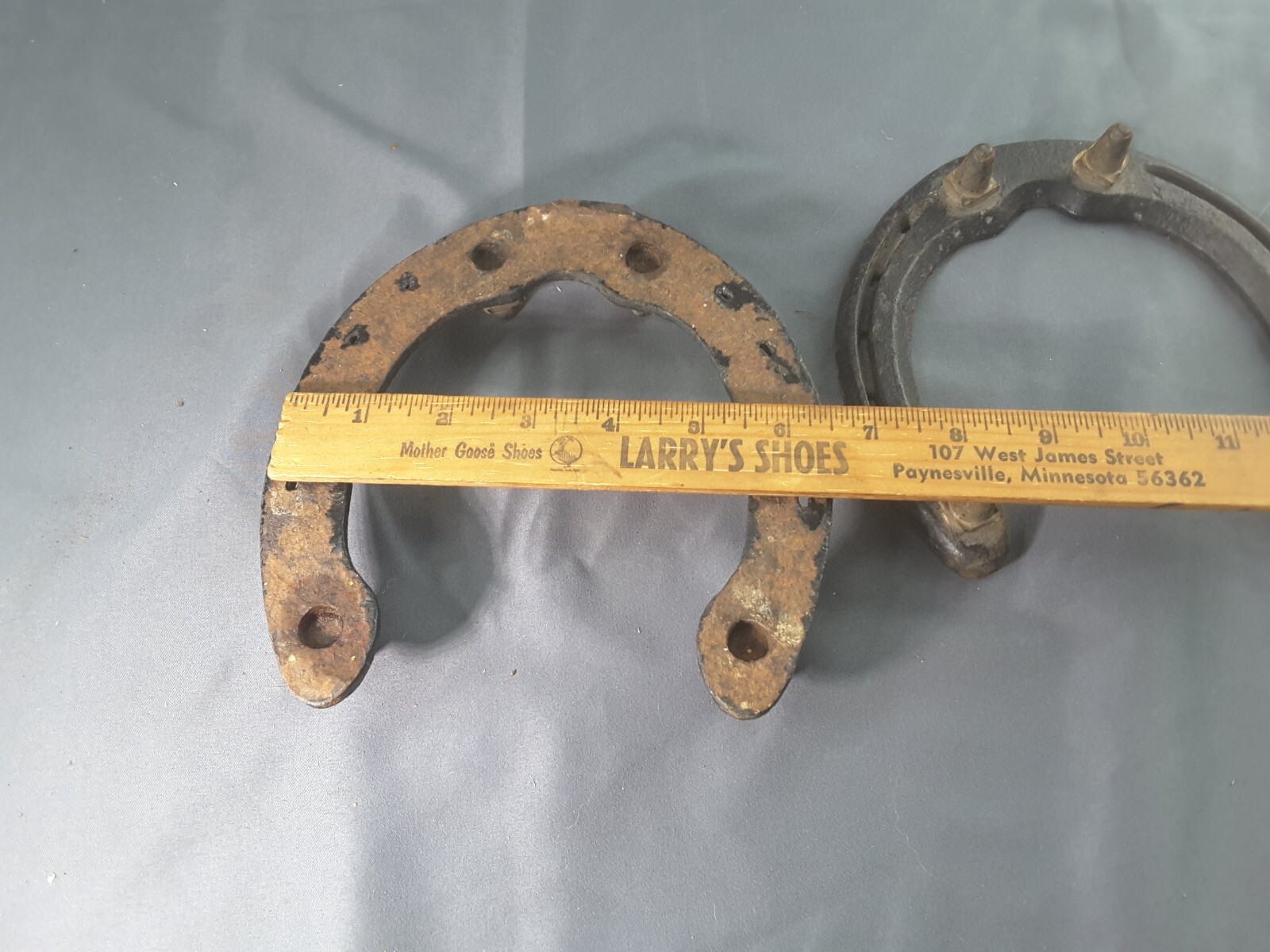 Vintage pair Horse Shoes Snow Spikes farm work Decorative Rustic