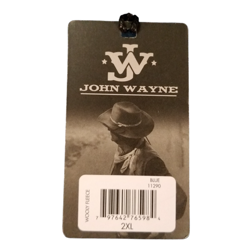 NEW John Wayne Timeless Classic Pullover Blue Plaid Fleece 2XL Leather Trim Tags - Picture 8 of 16