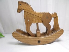 Wooden Clipity-Clop Sound Rocking Horse 8.5" Tall Moveable Legs  Tail - Decor