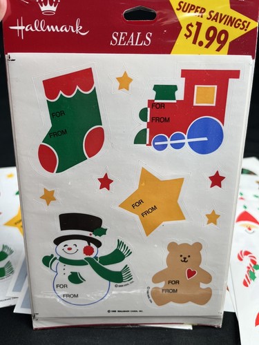 Vintage Hallmark Xmas Sticker Lot 58 Sheets - Picture 6 of 8