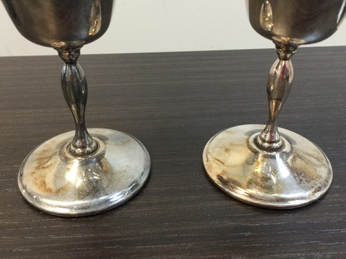 Silver Plate Primrose Wine Goblets - Picture 6 of 8