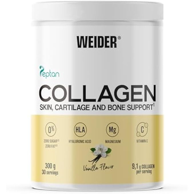 Weider Collagen 300g Vaniglia: Collagene Peptan con Acido Ialuronico e Vitamina C