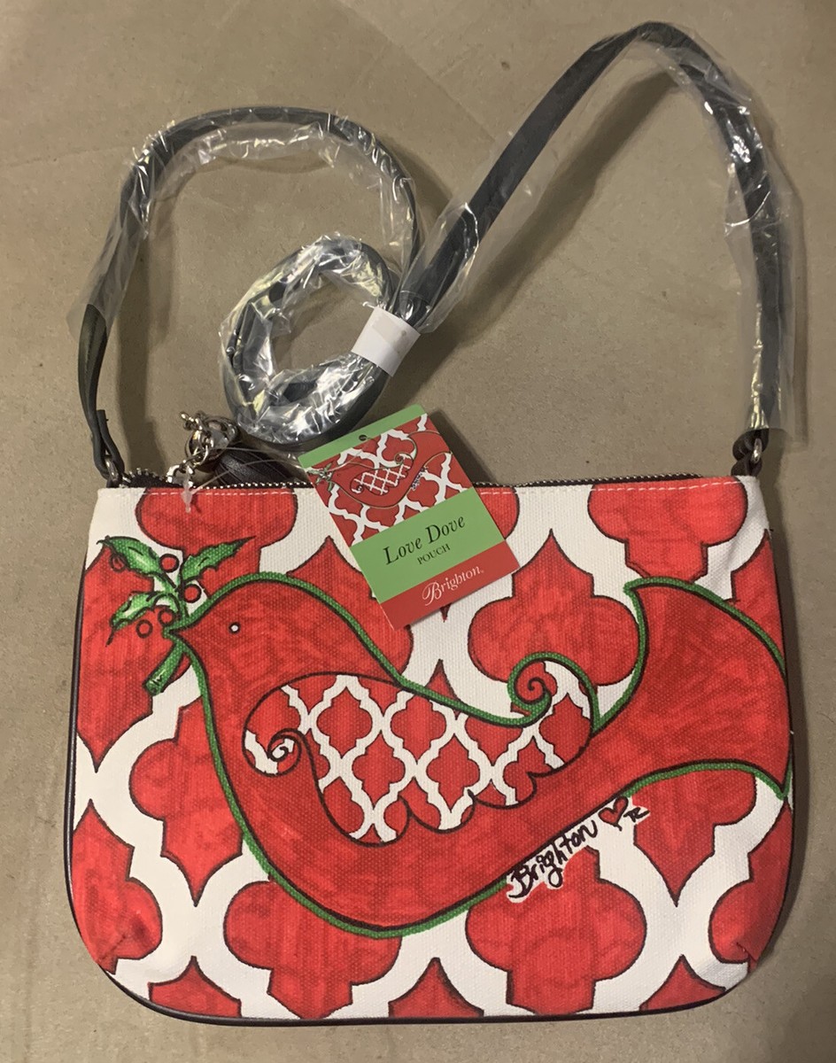 “NWT” BRIGHTON Women’s Love Dove Pouch Canvas Crossbody Bag Retailed $70  RETIRED - Main Image