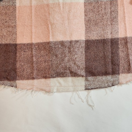 BKE Womens Shirt Jacket Medium Pink Burgundy Plaid Long Sleeve Flannel Button - Picture 11 of 24