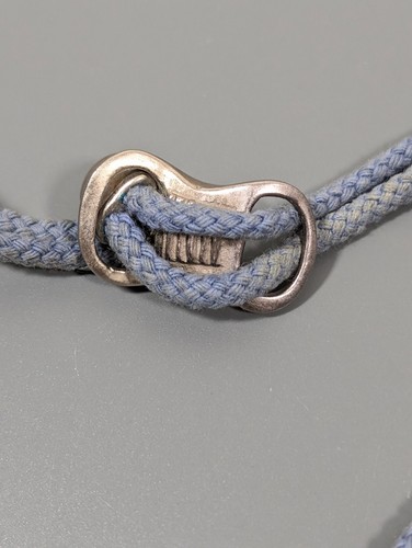 Retro Boho Blue Double Cord Silver Tone Tribal Western Choker 17 inches - Picture 6 of 9