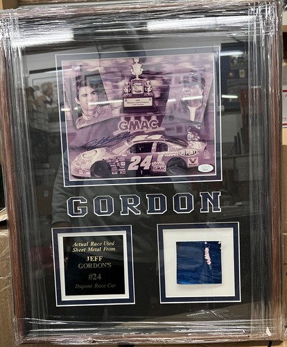 JEFF GORDON Signed Photo NASCAR Race USED Metal PANEL DUPONT JSA - Picture 8 of 8