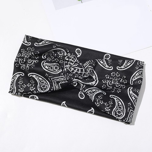 Diadema elástica ancha para mujeres Turbante Bufanda Envolturas para la cabeza Boho Deportes Yoga Banda para el cabello - Imagen 12 de 24