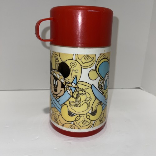 Vintage Disney 1988 Aladdin Thermos Pirates Of The Caribbean Mickey Goofy Donald - Picture 2 of 4