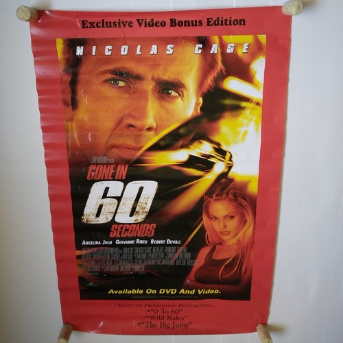 Gone In 60 Seconds Movie Poster 2000 Film 40"×26"-Nicholas Cage, Angelina Jolie - Picture 3 of 6