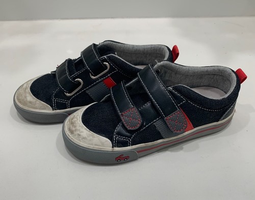 Fair Condition See Kai Run Russell Sneakers Size 12 Black/Red - Picture 3 of 8