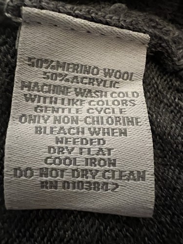 Suéter Pullover Toscano Firenze Para Hombres XL Gris Mezcla de Lana Merino Texturizado Cuello en V - Imagen 7 de 7