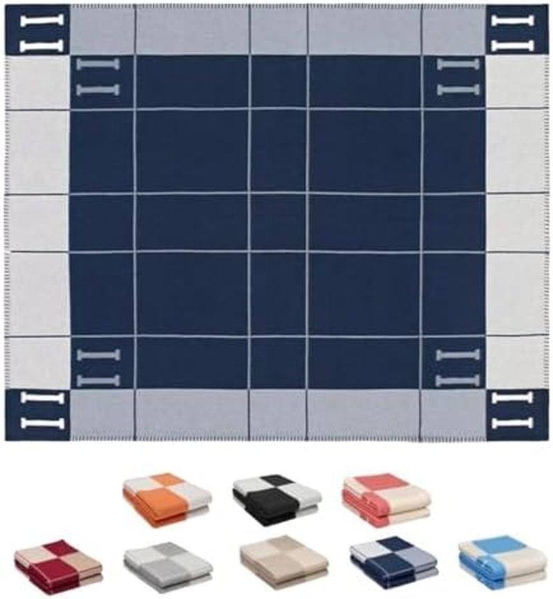 Soft Faux Fleece Cashmere Plaid Throw Blanket Warm Knitted Shawl