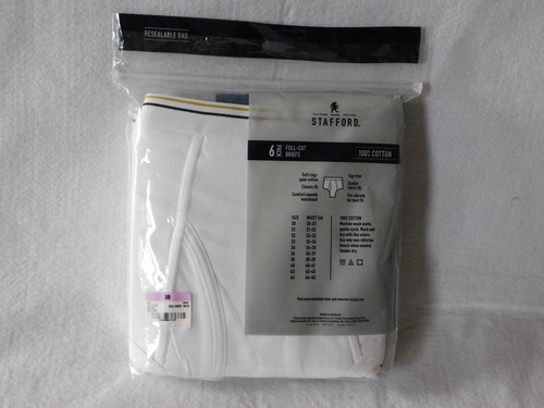 Stafford Briefs Comfort Collection Six 6 Pack Men's Full Cut - Size 38 Vintage - Picture 3 of 7