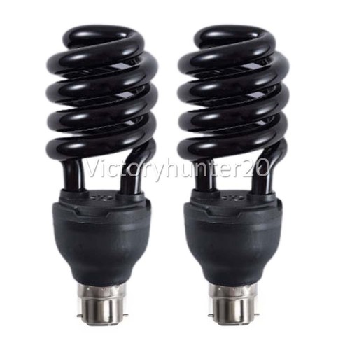 UV Blacklight Party Light Globes Bulbs Lamps 20W CFL B22 Bayonet Ultraviolet 2x - Picture 2 of 8