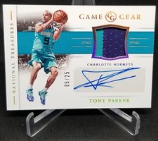 TONY PARKER 2018-19 National Treasures GAME GEAR /25 CHARLOTTE HORNETS -SA SPURS