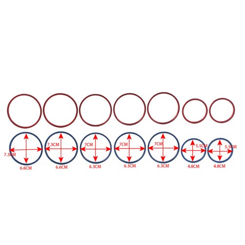 AC Air Vent Outlet Inner Ring Cover Trim For Mercedes Benz C Class W205 Red 7Pcs - Foto 7 di 11