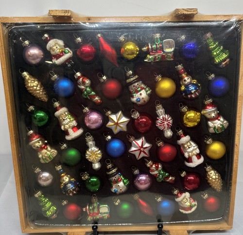 NEW Vintage 2005 48 Pc. Mini Blown Glass Christmas Ornament Set JC Penney - Picture 2 of 8