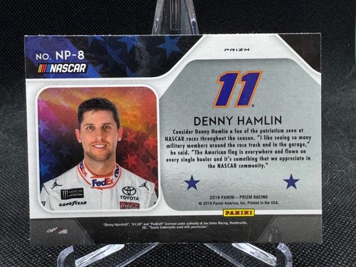 Denny Hamlin 2019 Panini Prizm National Pride (Prizm) #NP-8 Joe Gibbs Racing - Picture 2 of 3