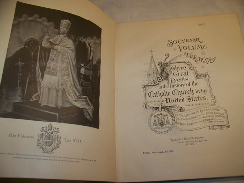 1889 GREAT EVENTS CATHOLIC CHURCH HISTORY CATHOLIC UNIVERSITY CENTENNIAL BOOK - Imagen 2 de 12