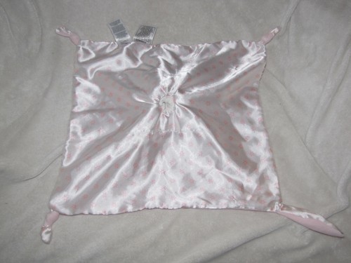 Carters Pink Little Dreamer Bunny Plush Blanket Lovey Satin Floral Pink - Picture 2 of 2
