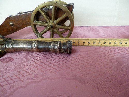 alte Miniatur Kanone, Messing Holz Deko, Vintage, RAR Sammler Modell TOP - Bild 11 von 11