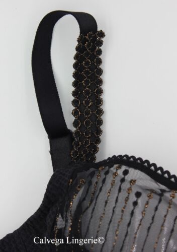 Reggiseno Chantelle C19K20 "Luminesce" 3 parti figura intera pizzo senza fili nuovo con etichette, nero - Foto 3 di 9
