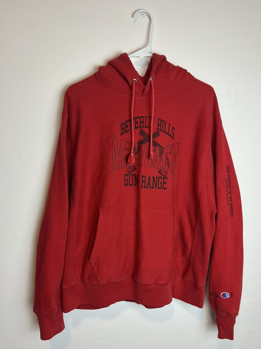 MENACE Beverly Hills Gun Range Red Pullover Hoodie Mens Size Large  